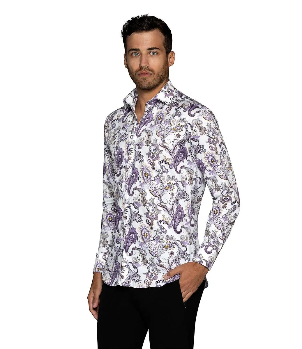 KNIGHT-06 PAISLY PURPLE SHIRT [Size M/3]