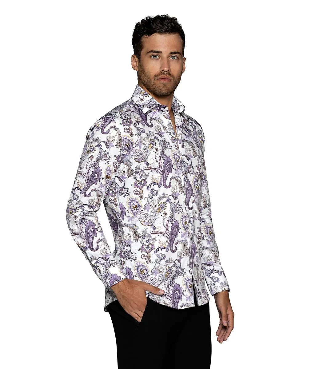 KNIGHT-06 PAISLY PURPLE SHIRT [Size M/3]