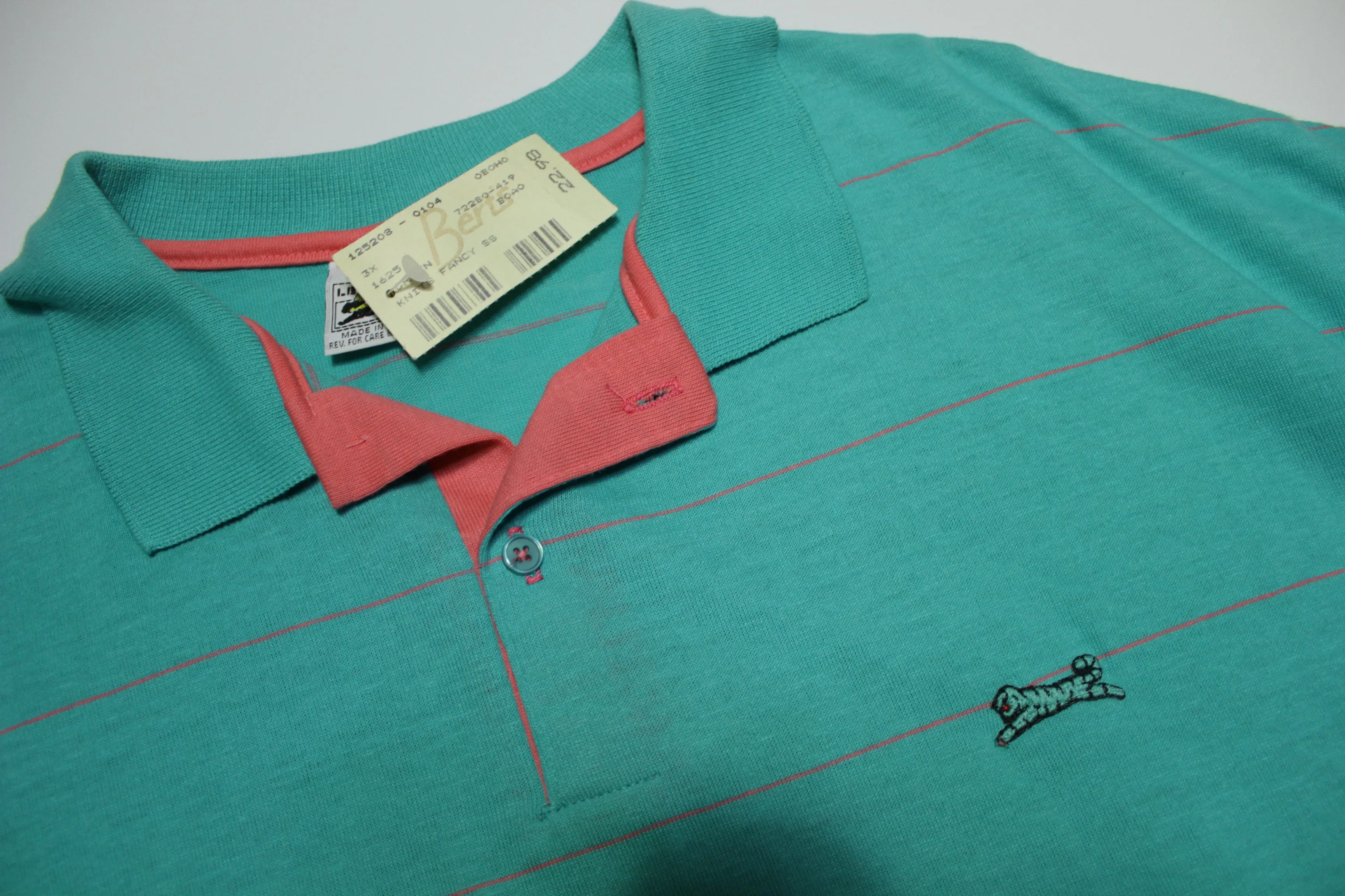 Le Tigre Made in USA Vintage 80's Polo Golf Tennis Shirt Deadstock NWT