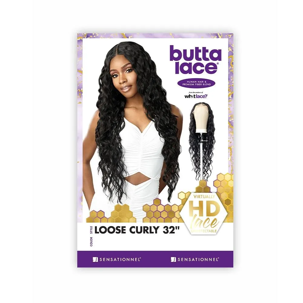 LOOSE CURLY 32 | Sensationnel Butta Lace Human Hair Blend HD Lace Front Wig