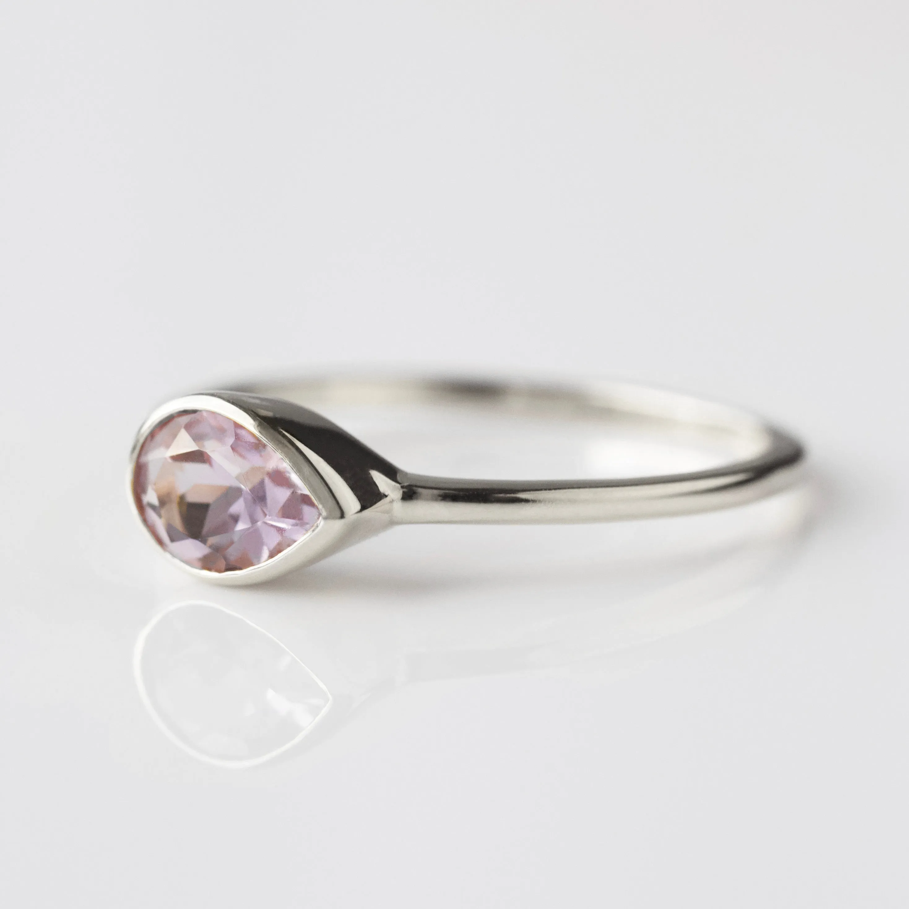 Margot Pink Amethyst Pear Ring