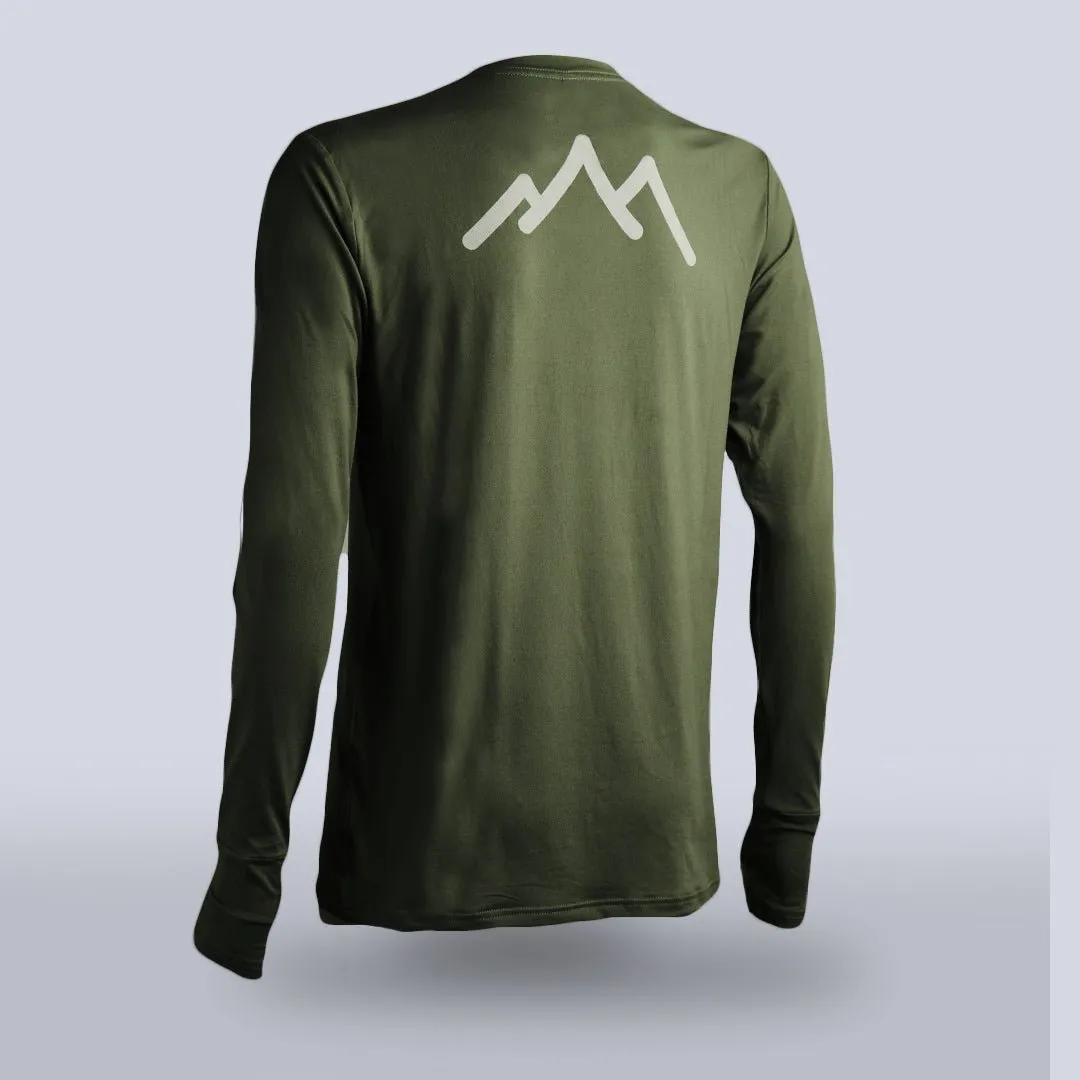 Men's Tarkine Long Sleeve Ultra-Eco Run Tee (Dark Green/Standard Thickness)