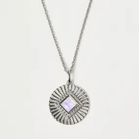 Moonstone Sunray Coin Necklace