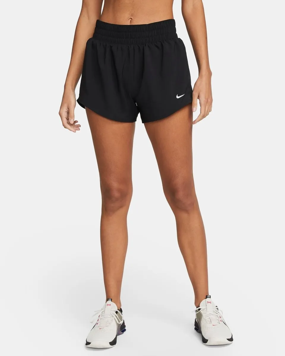 NIKE WOMEN'S DRI-FIT MID-RISE BRIEF-LINED BLACK SHORTS