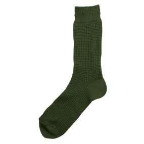 Norse Projects - Bjarki Waffle Socks - Ivy Green