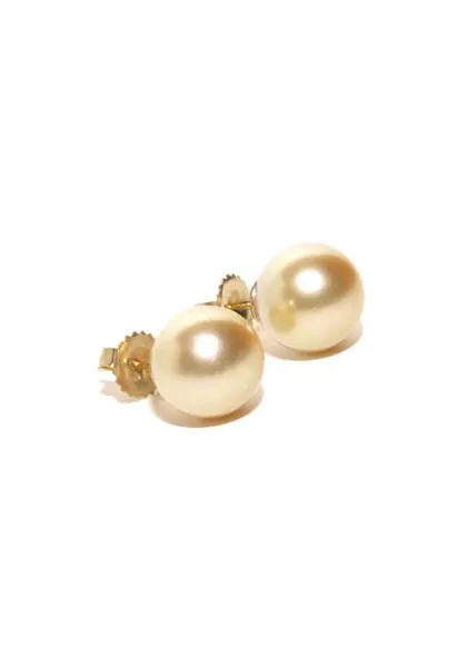 Oster Collection 14KYG Golden South Sea Pearl Stud Earrings