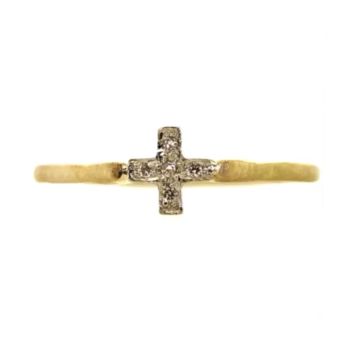 Pave Diamond Cross Ring