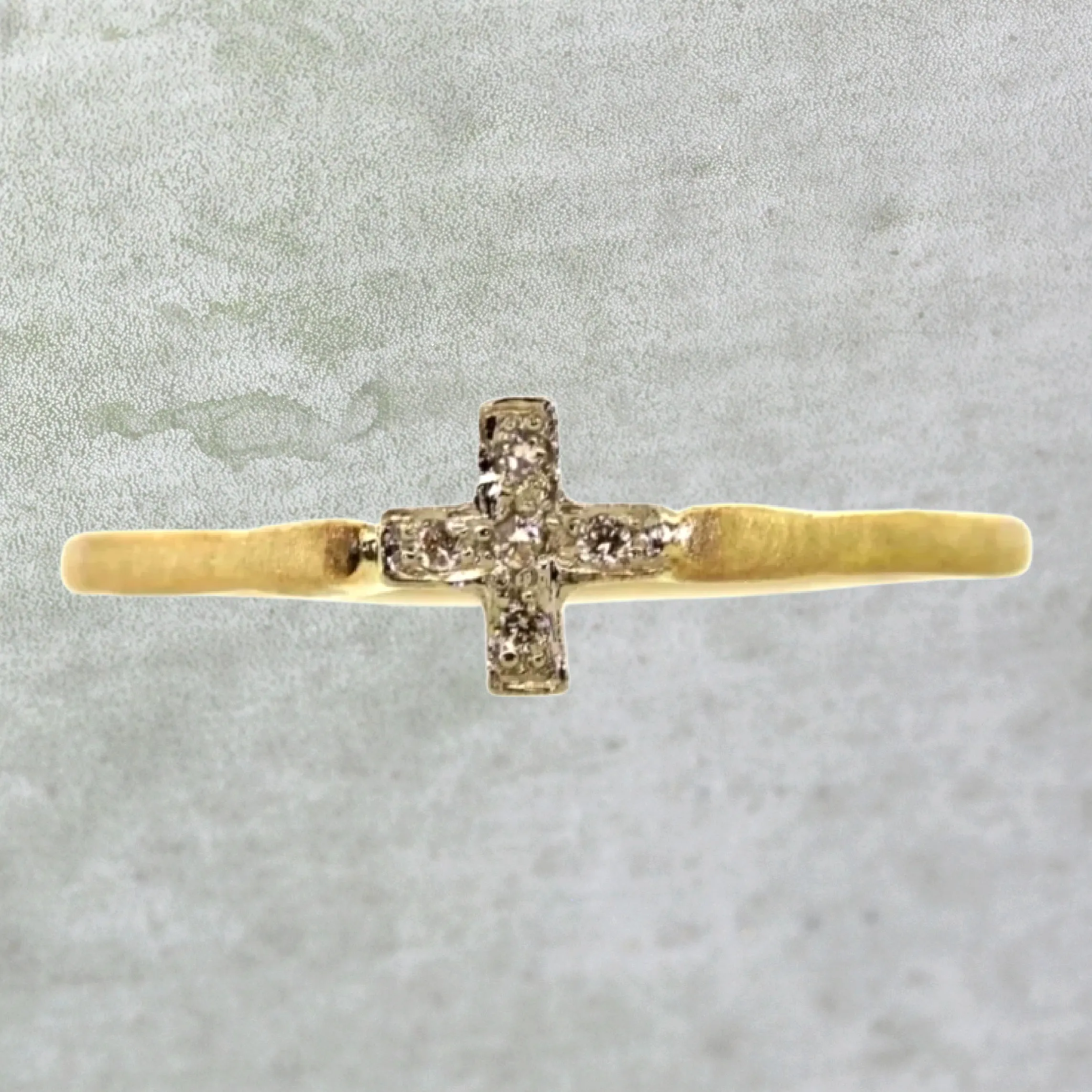 Pave Diamond Cross Ring