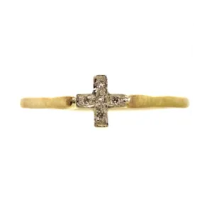 Pave Diamond Cross Ring