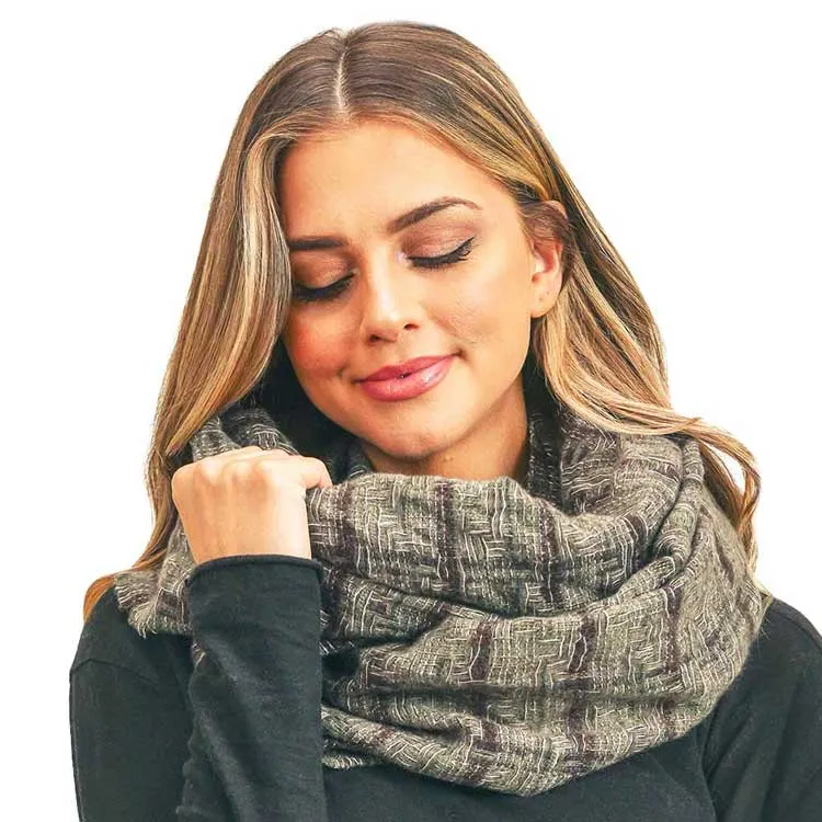 Plaid Check Infinity Scarf