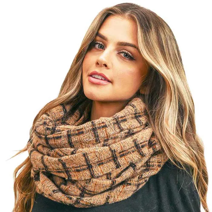 Plaid Check Infinity Scarf