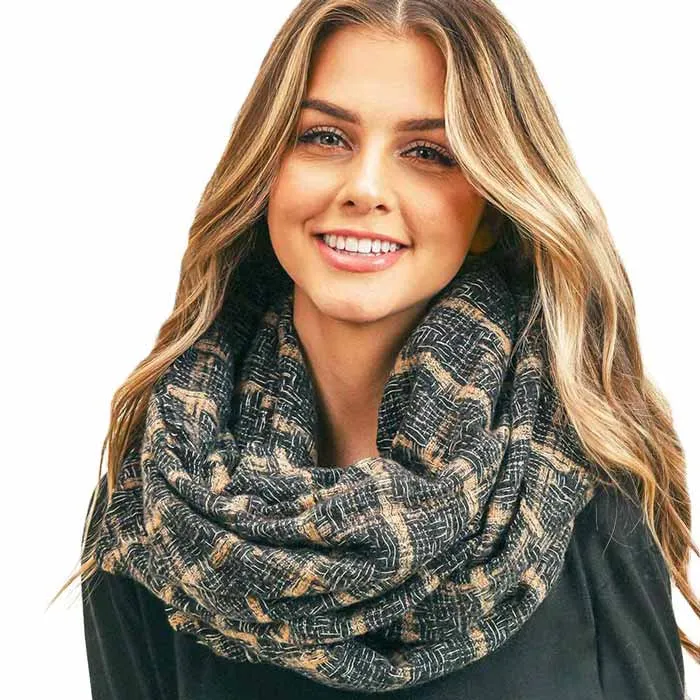 Plaid Check Infinity Scarf