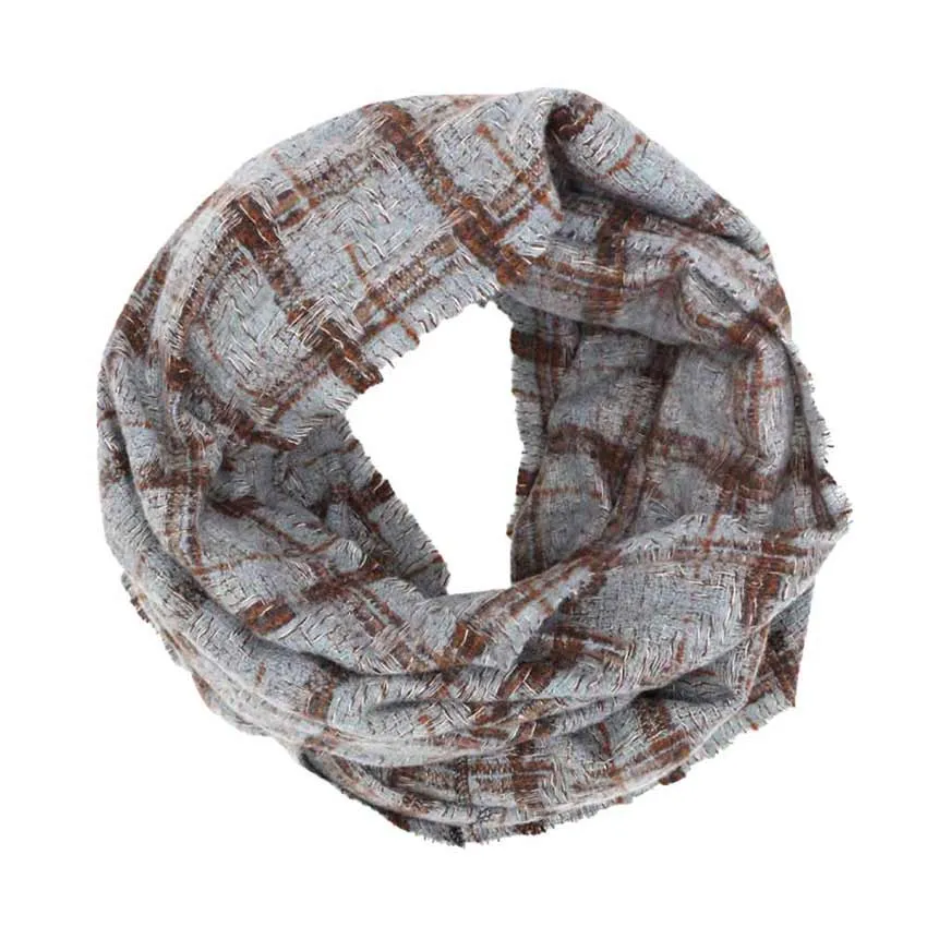 Plaid Check Infinity Scarf