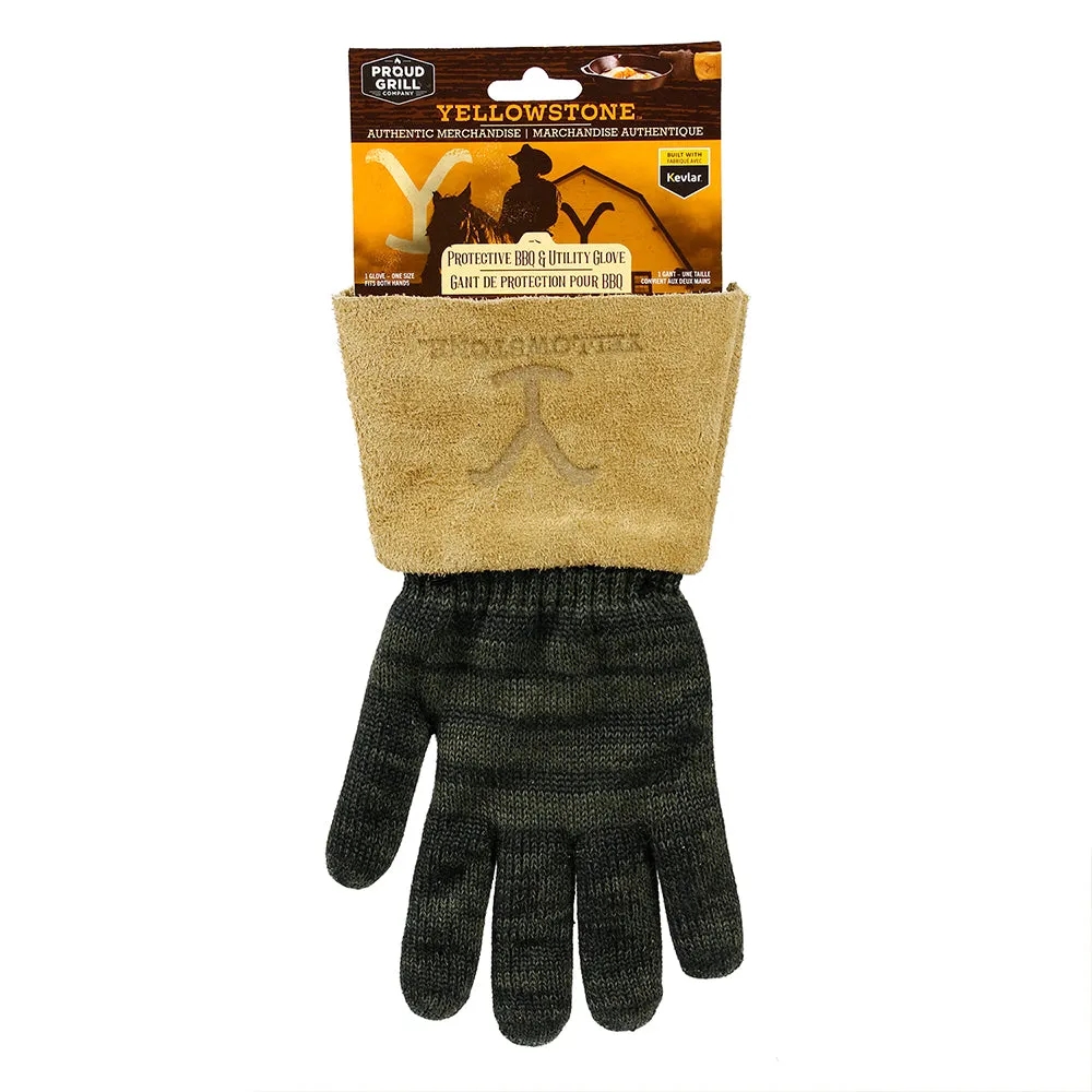 Proud Grill Yellowstone BBQ & Utility Glove with Leather Cuff and Hang Loop