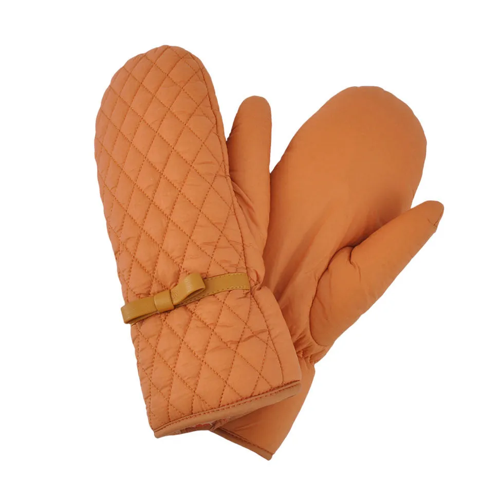 Quilted Puffer Padded Warm Lined Mitten Gloves