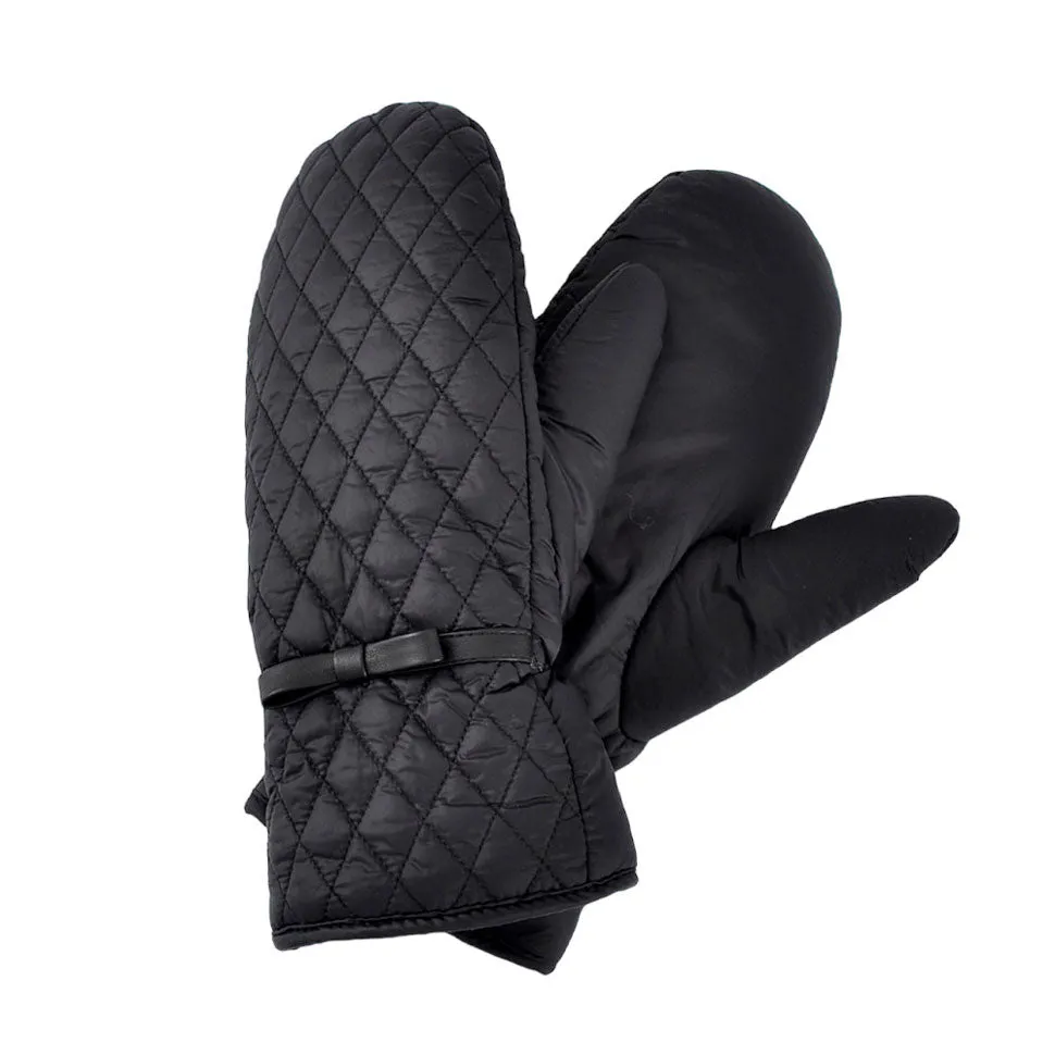 Quilted Puffer Padded Warm Lined Mitten Gloves