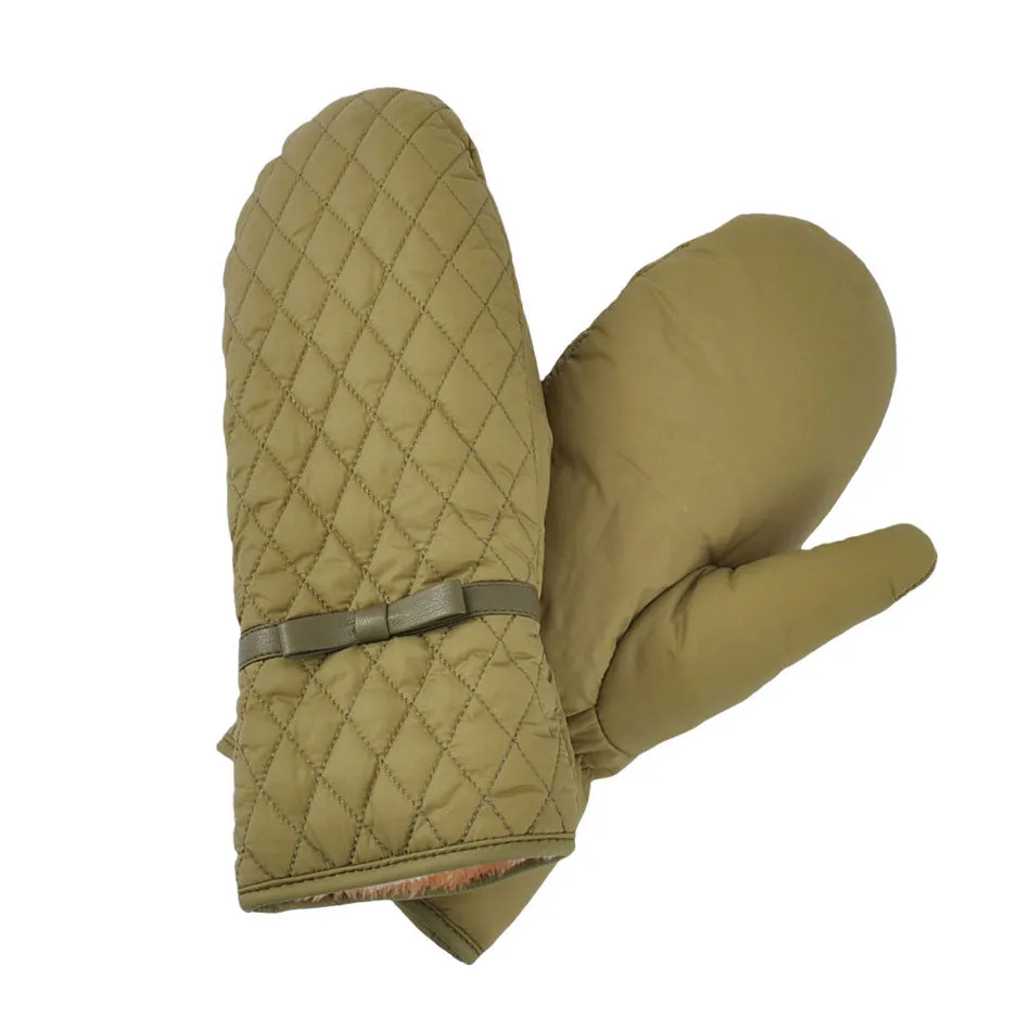 Quilted Puffer Padded Warm Lined Mitten Gloves