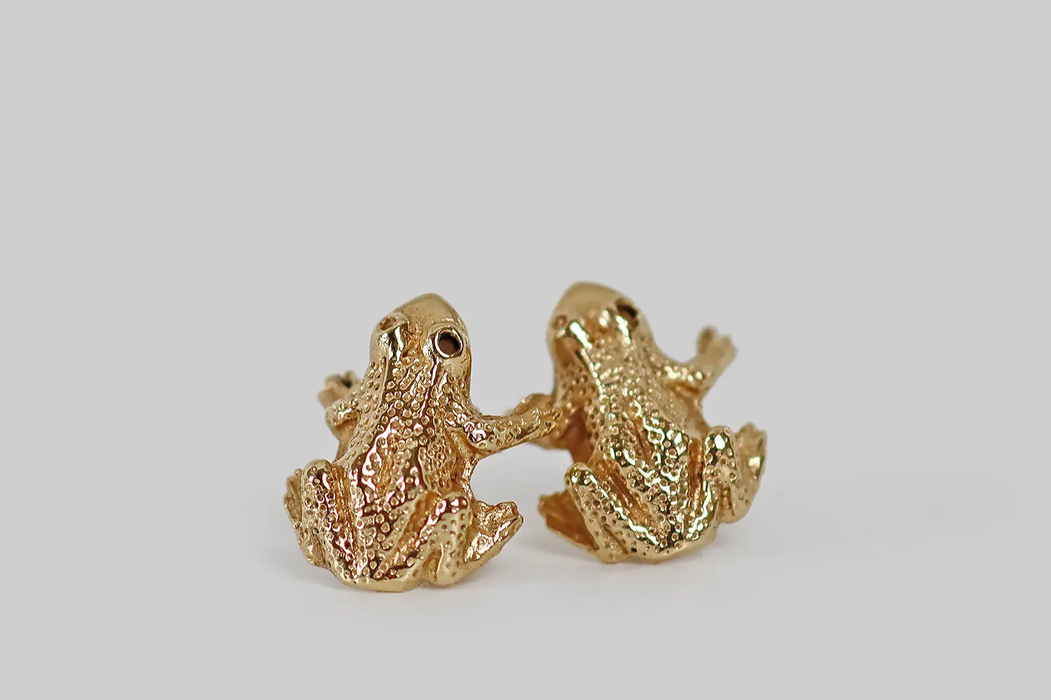 Realistic 1970s Frog Post Earrings