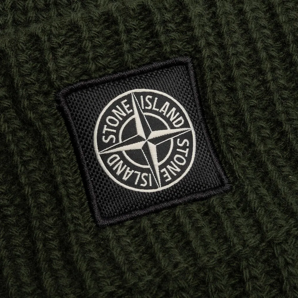 Ribbed Geelong Wool Beanie - Olive Green