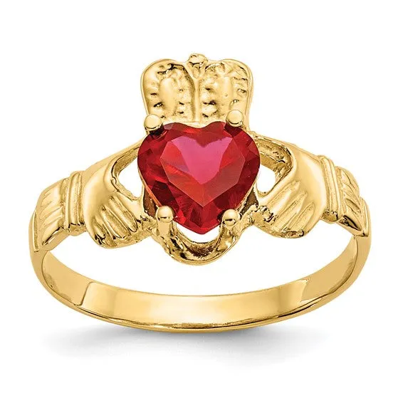 Ruby Claddagh Ring - July