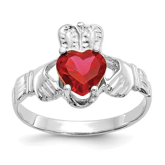 Ruby Claddagh Ring - July