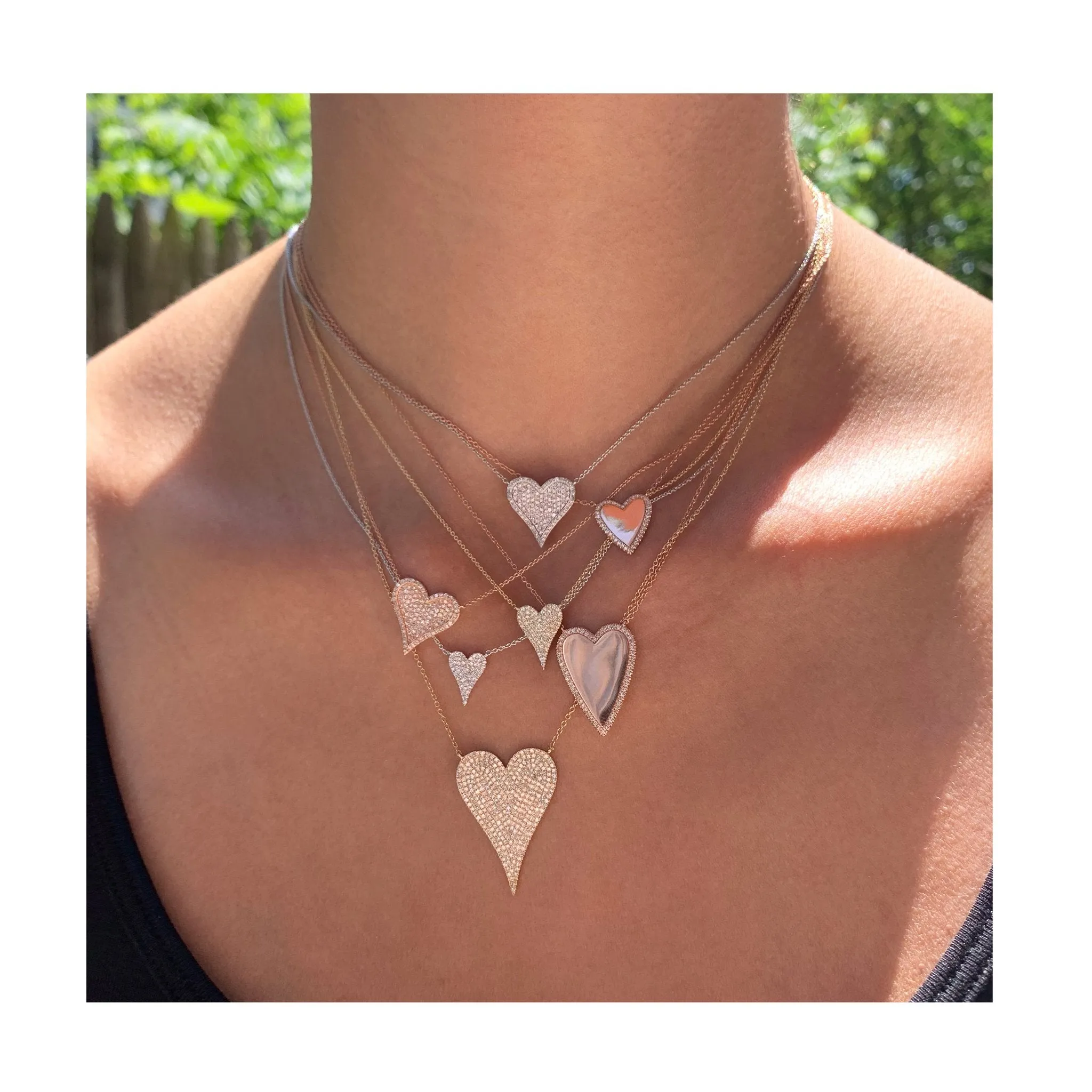 Sabrina All Around Diamond Heart Necklace