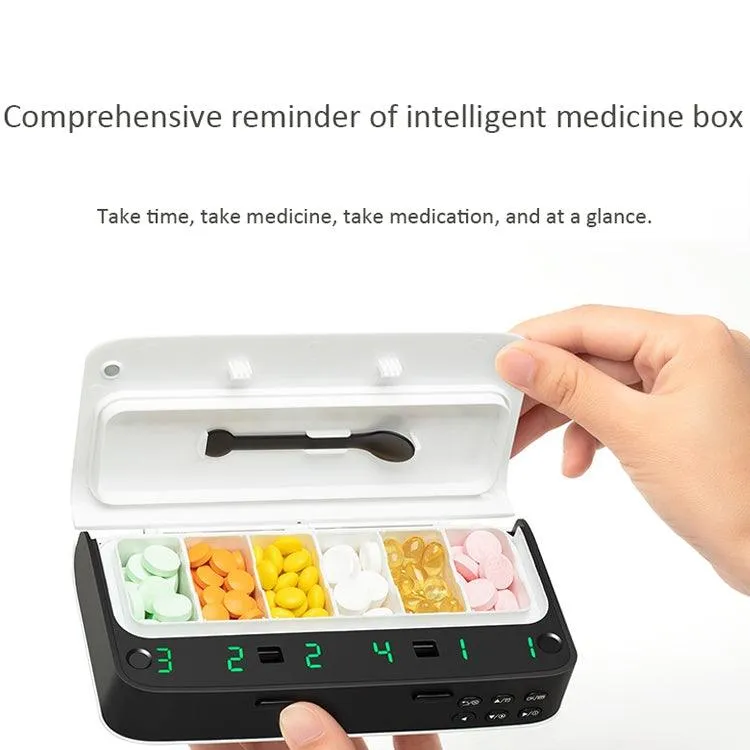 Smart Medication Reminder Pill Box for Seniors - Portable & Adjustable Electronic Organizer