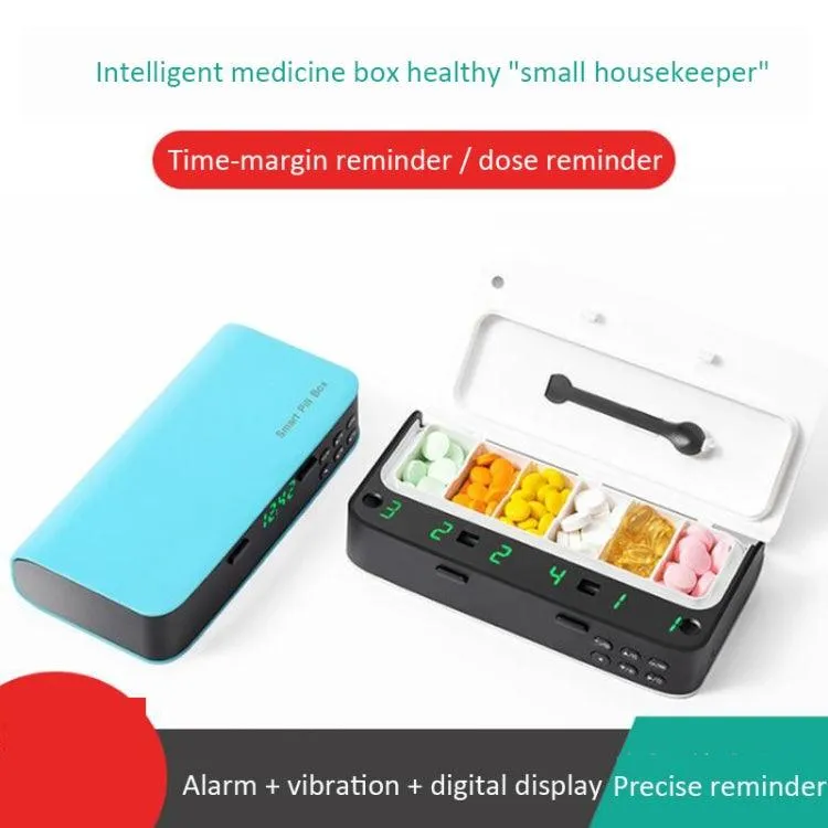 Smart Medication Reminder Pill Box for Seniors - Portable & Adjustable Electronic Organizer