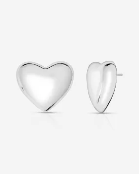 Statement Sterling - Heart Cloud Studs