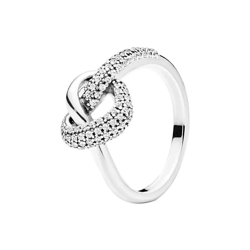 Sterling Silver Zircon Clear Shiny Ring For Women