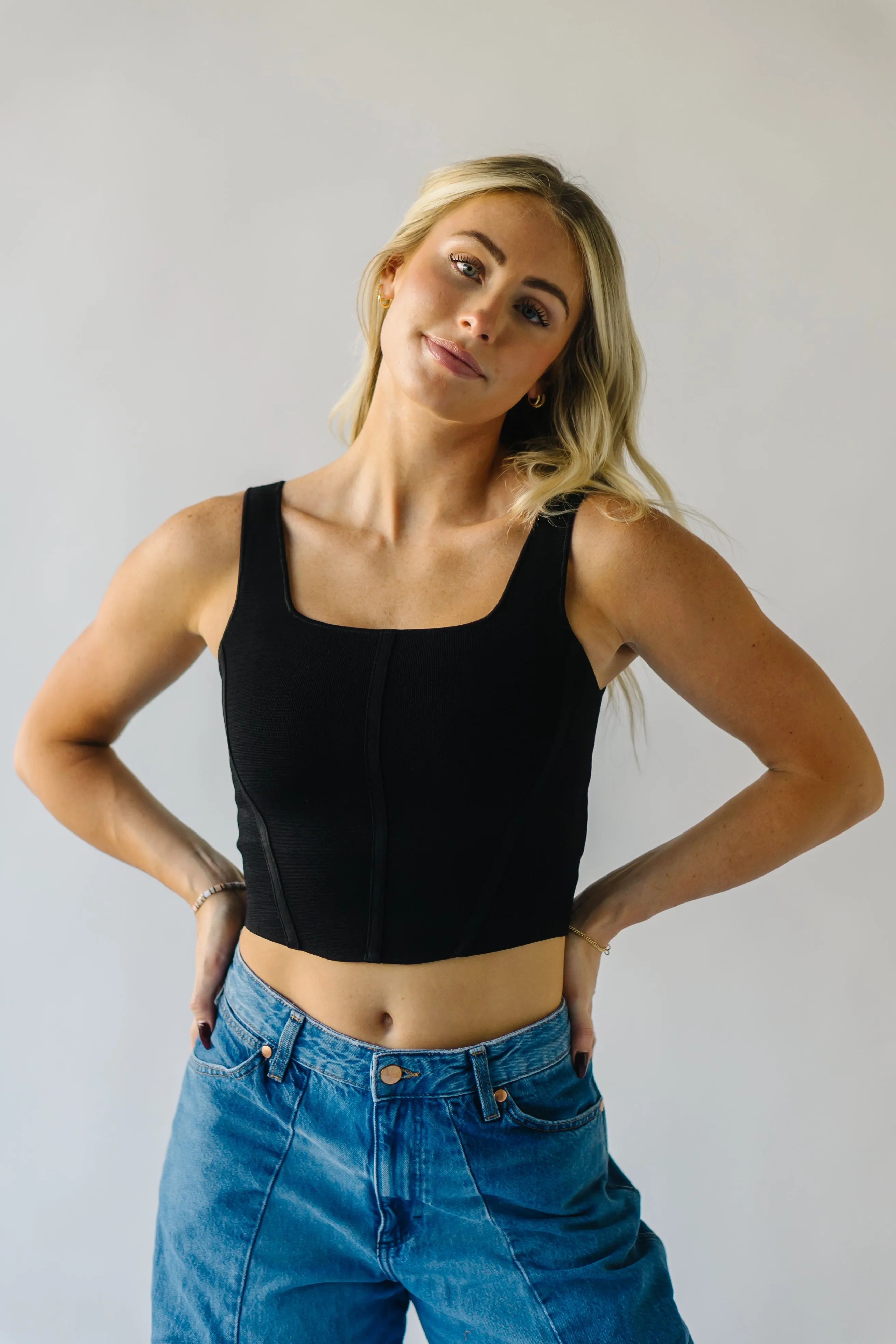 The Argos Cropped Tank in Black