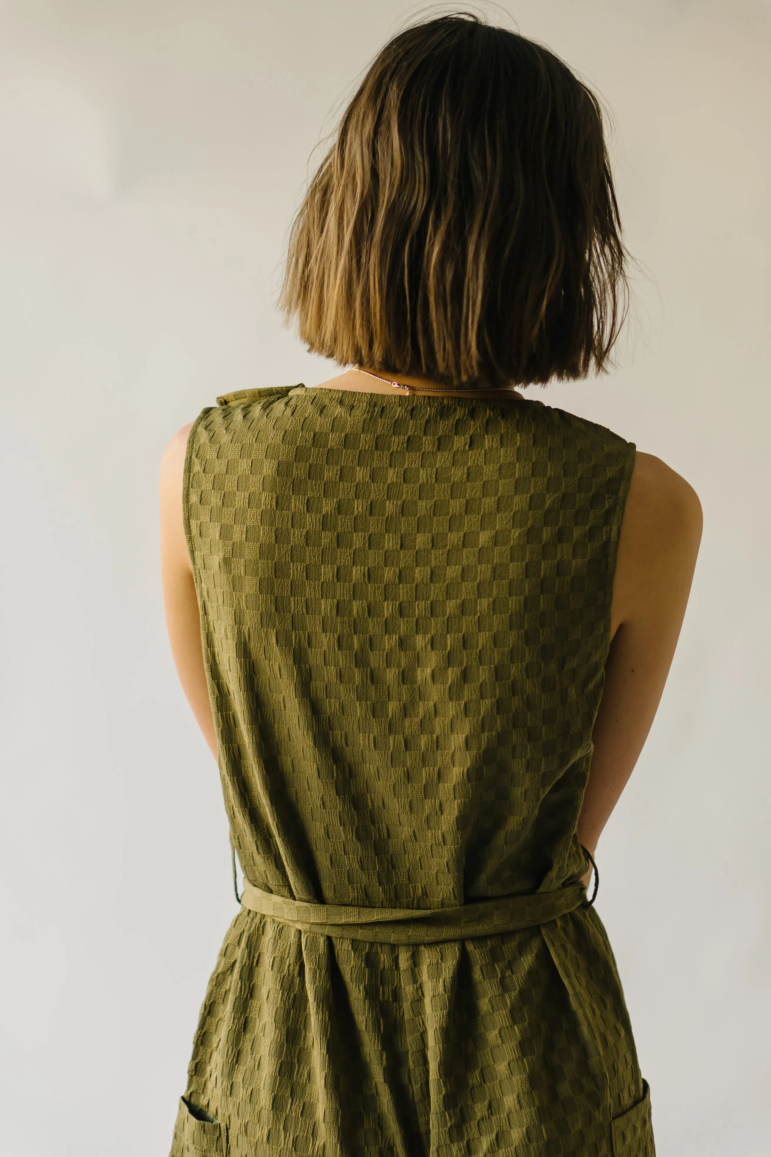 The Belgrade Shoulder Button Jumpsuit in Olive