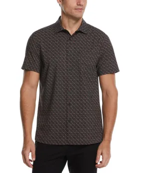 Total Stretch Micro Motif Print Shirt