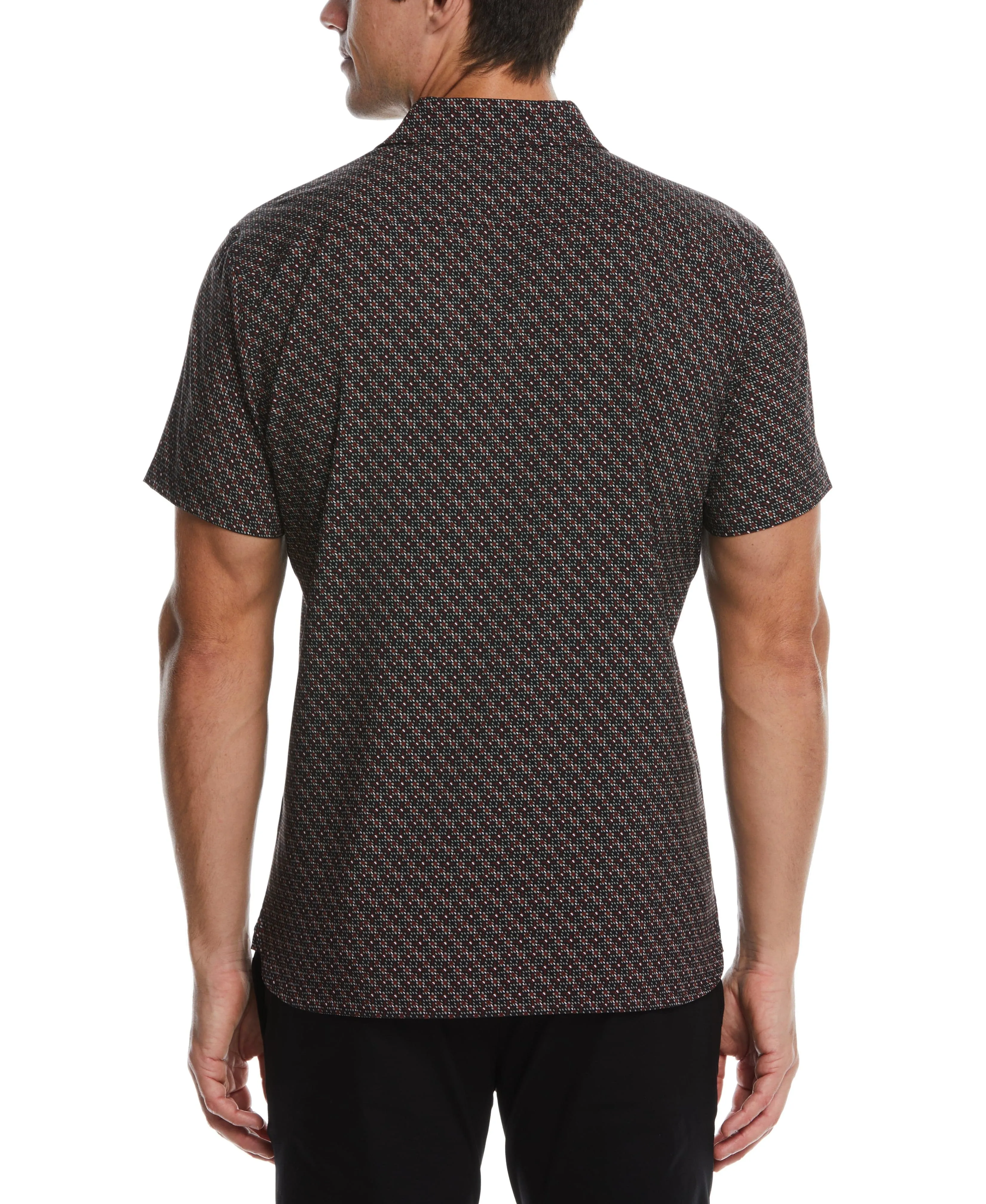 Total Stretch Micro Motif Print Shirt