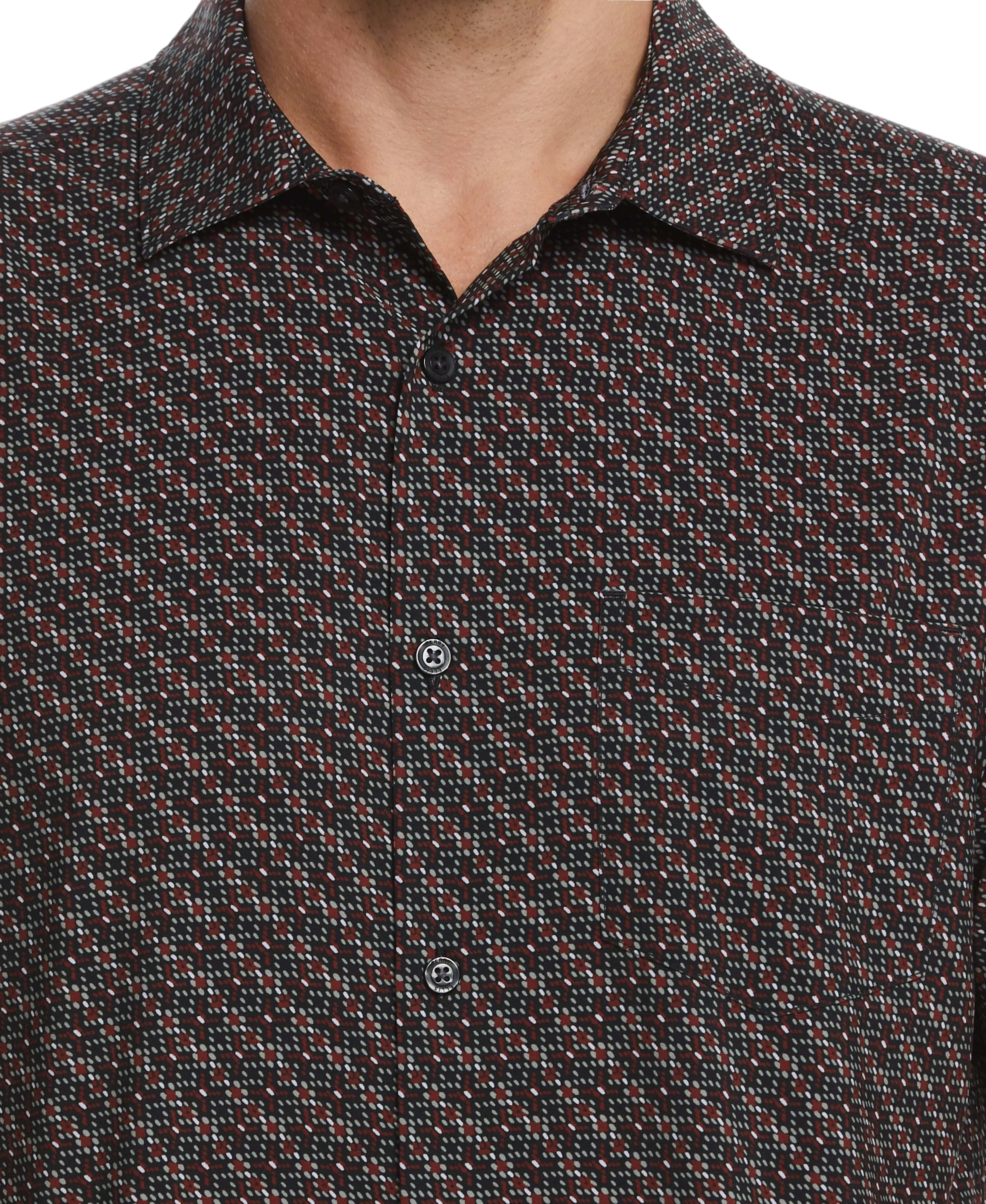 Total Stretch Micro Motif Print Shirt