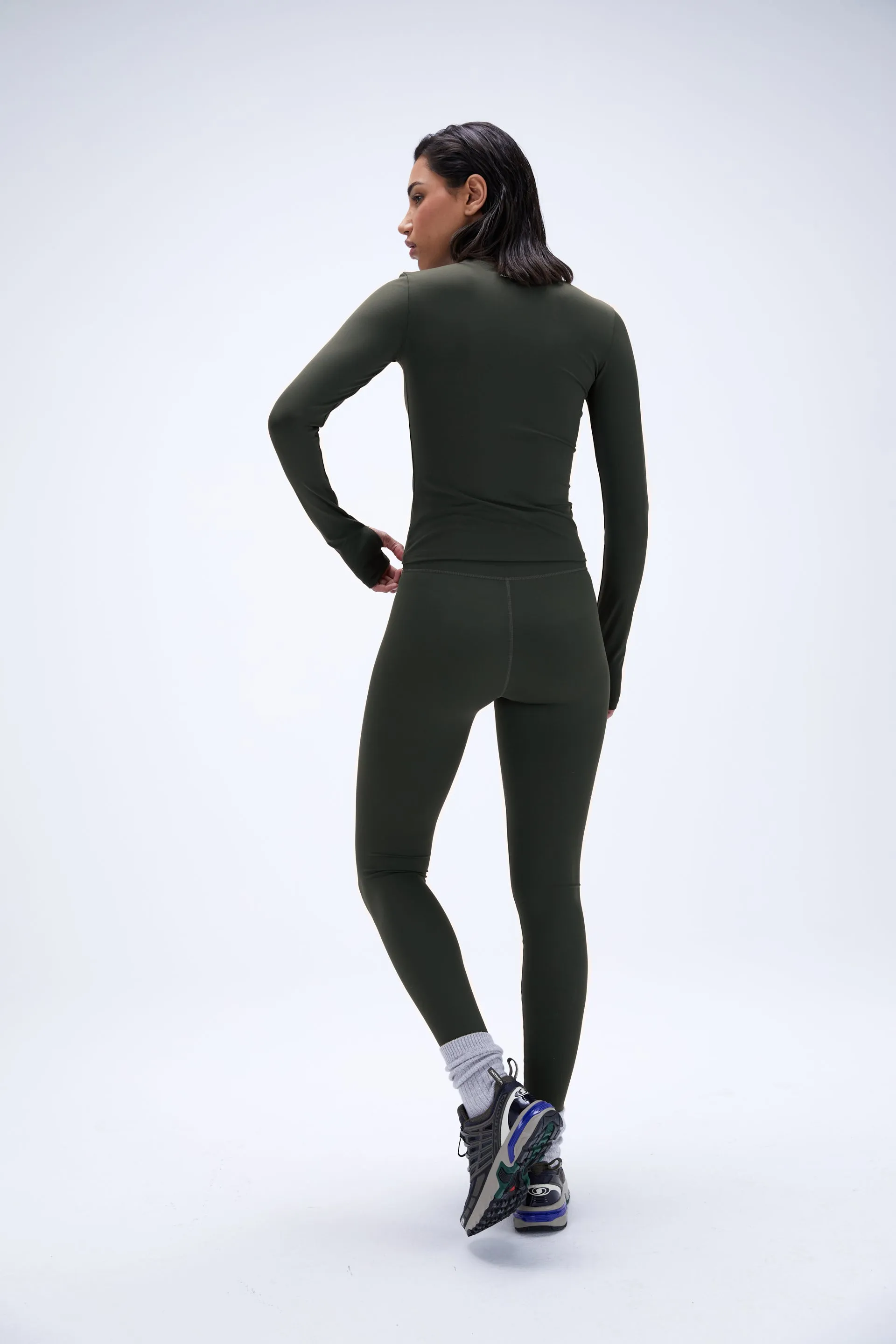 Ultimate Long Sleeve Longline Top - Dark Olive