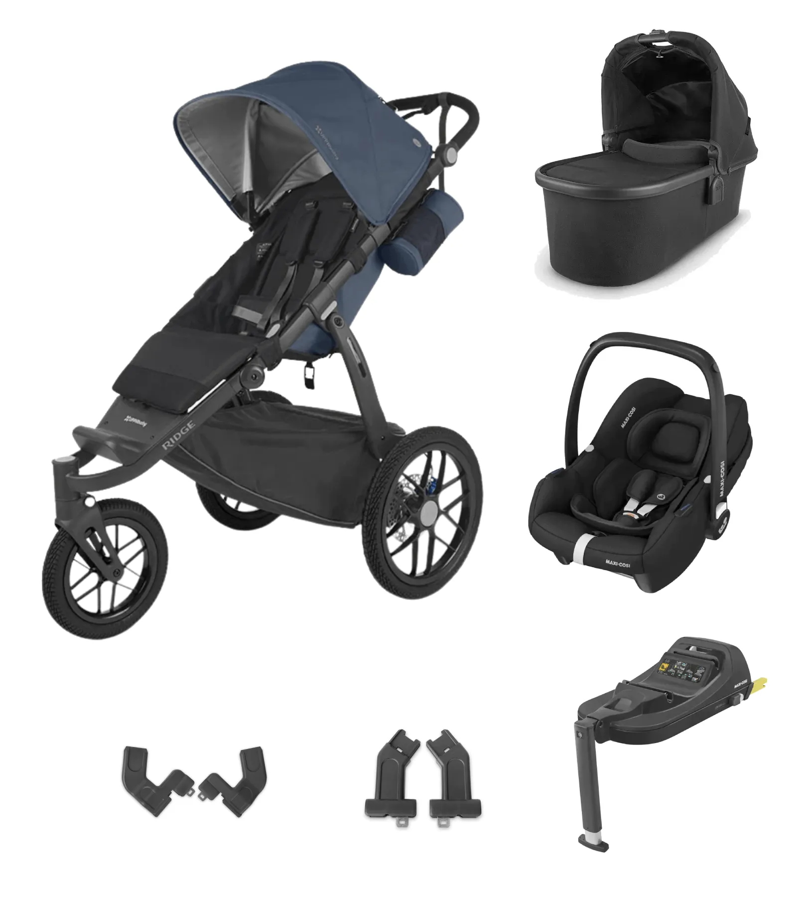 UPPAbaby Ridge All-Terrain with Cabriofix i-Size Car Seat and Base - Reggie