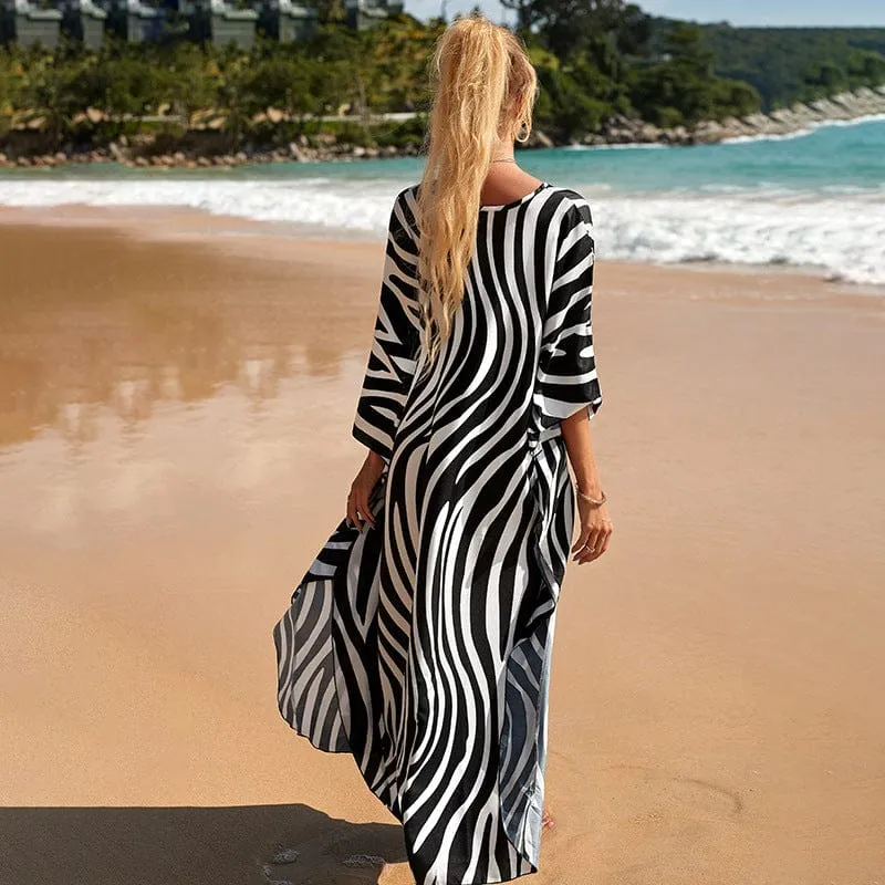 Women Various Styles Loose Robe Swimsuit Outer Wear One Piece Cover Up Dress