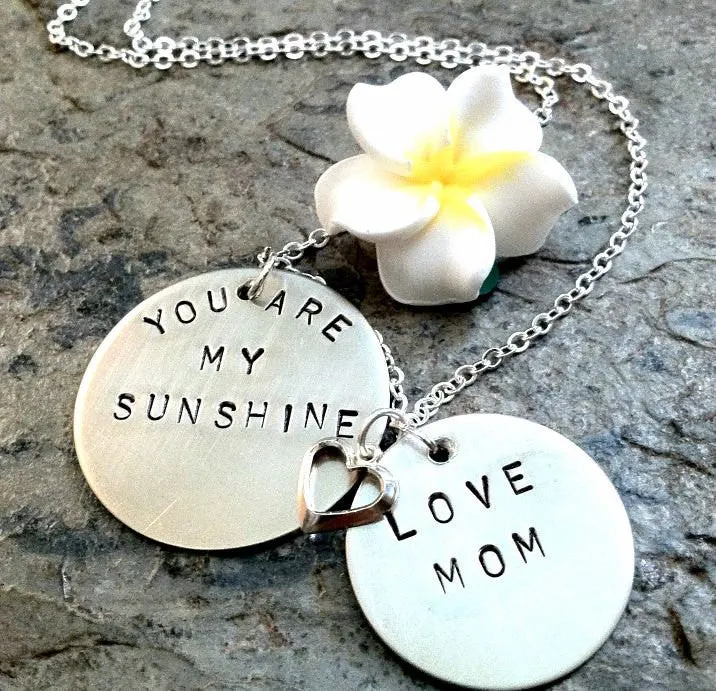 You Are My Sunshine Mother Daughter Necklace