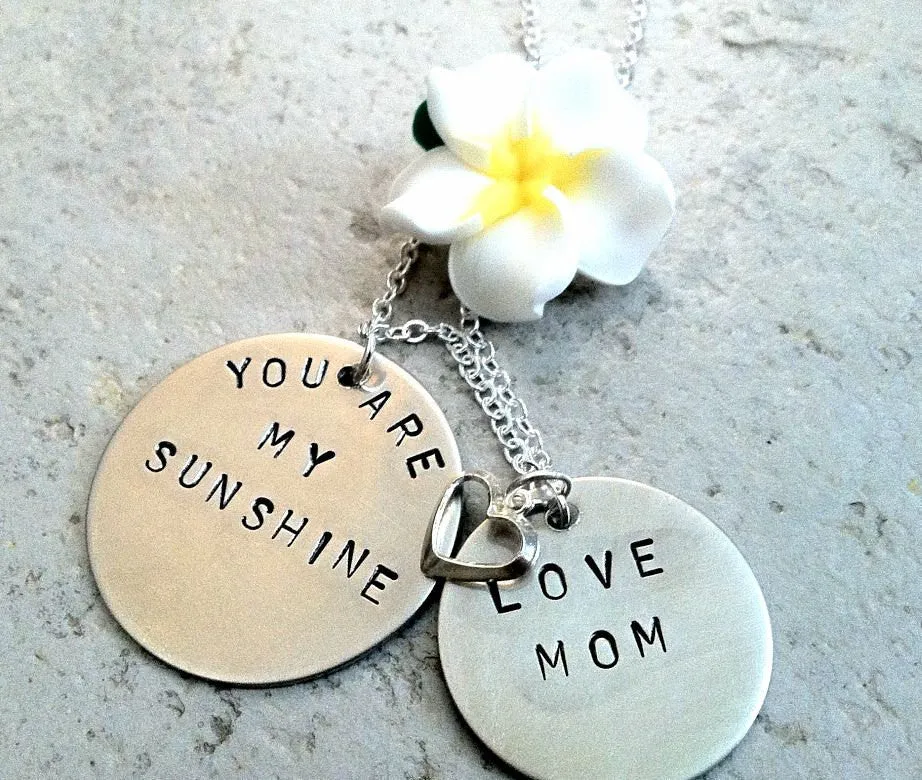 You Are My Sunshine Mother Daughter Necklace