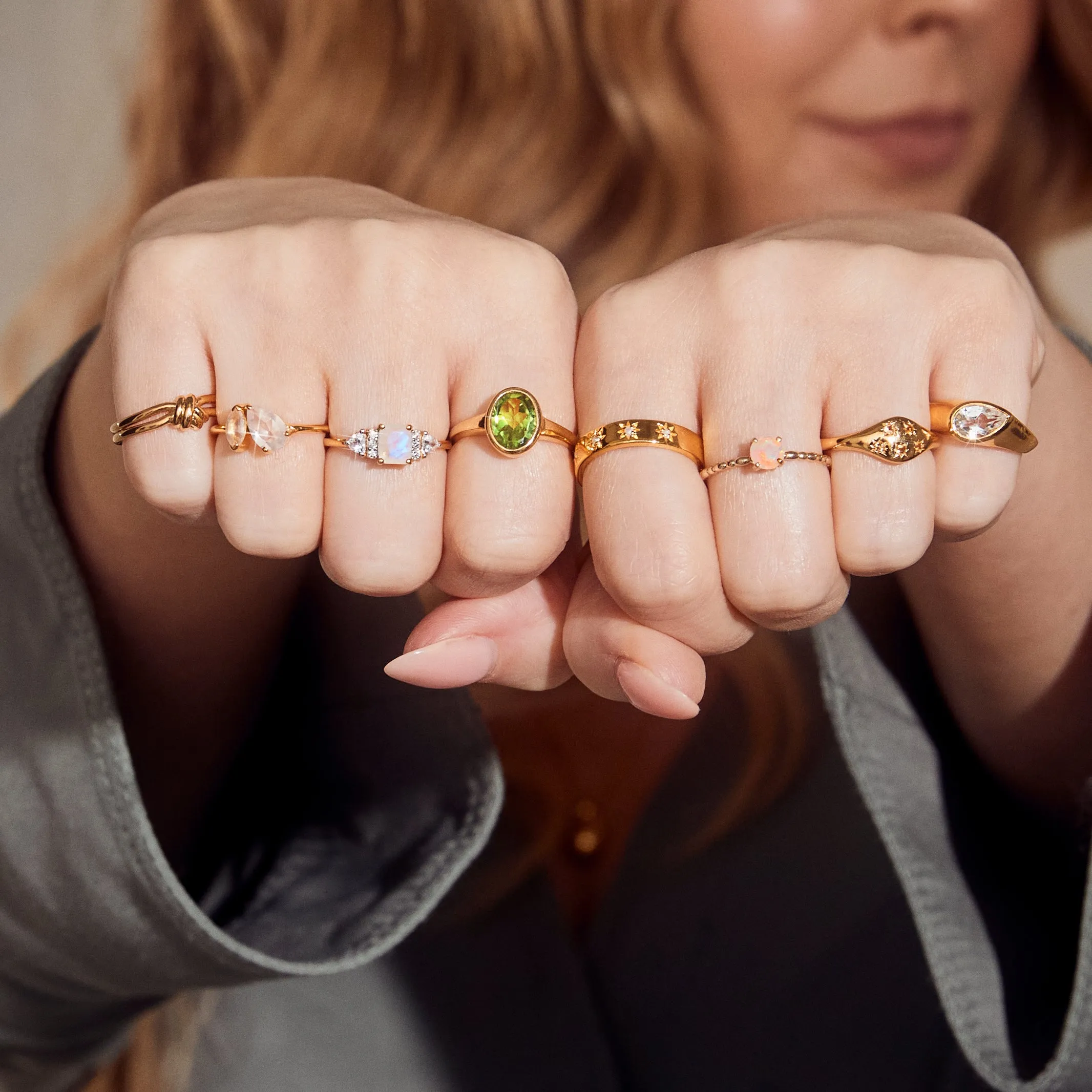 Zoe Sugg Courage Intention Ring in Peridot