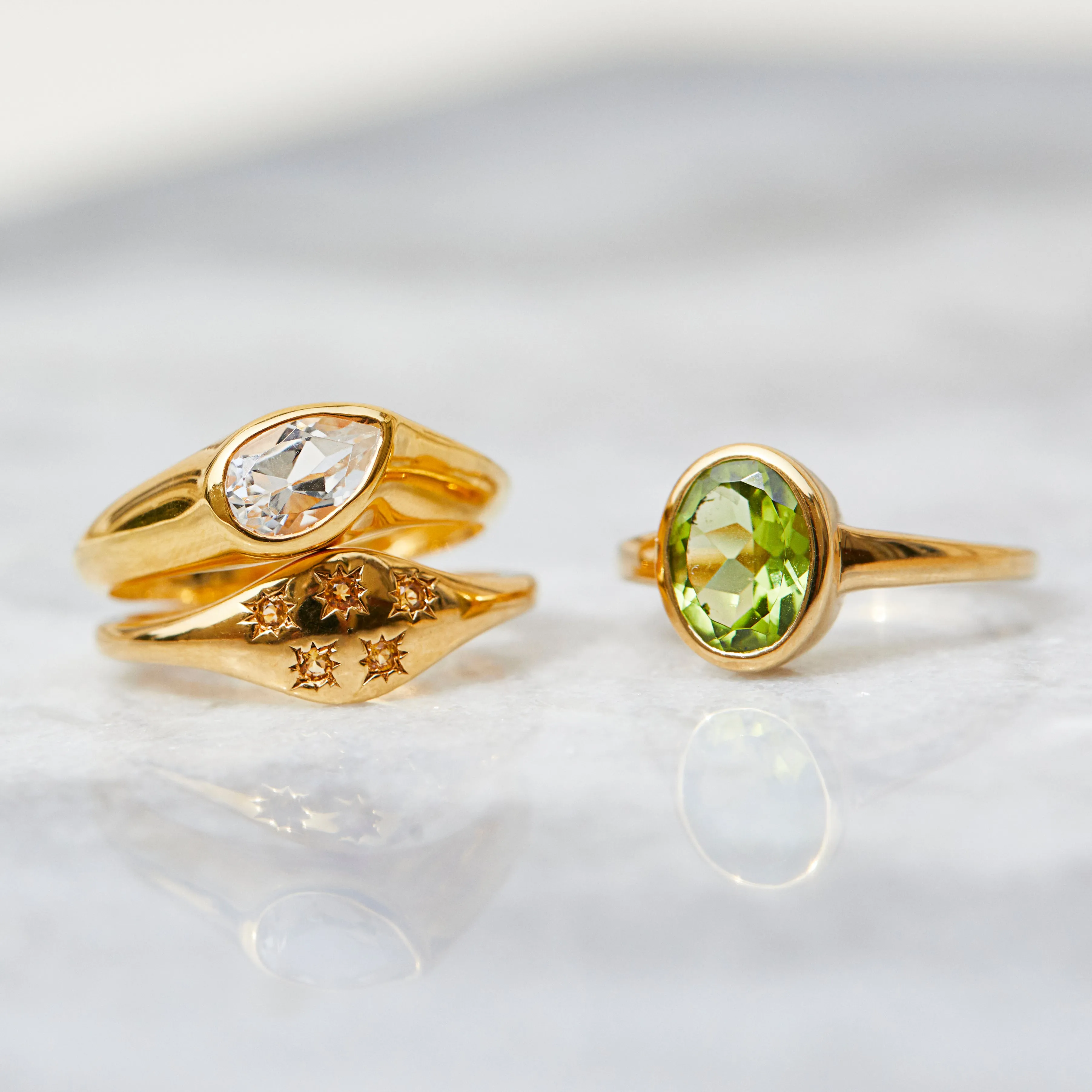 Zoe Sugg Courage Intention Ring in Peridot